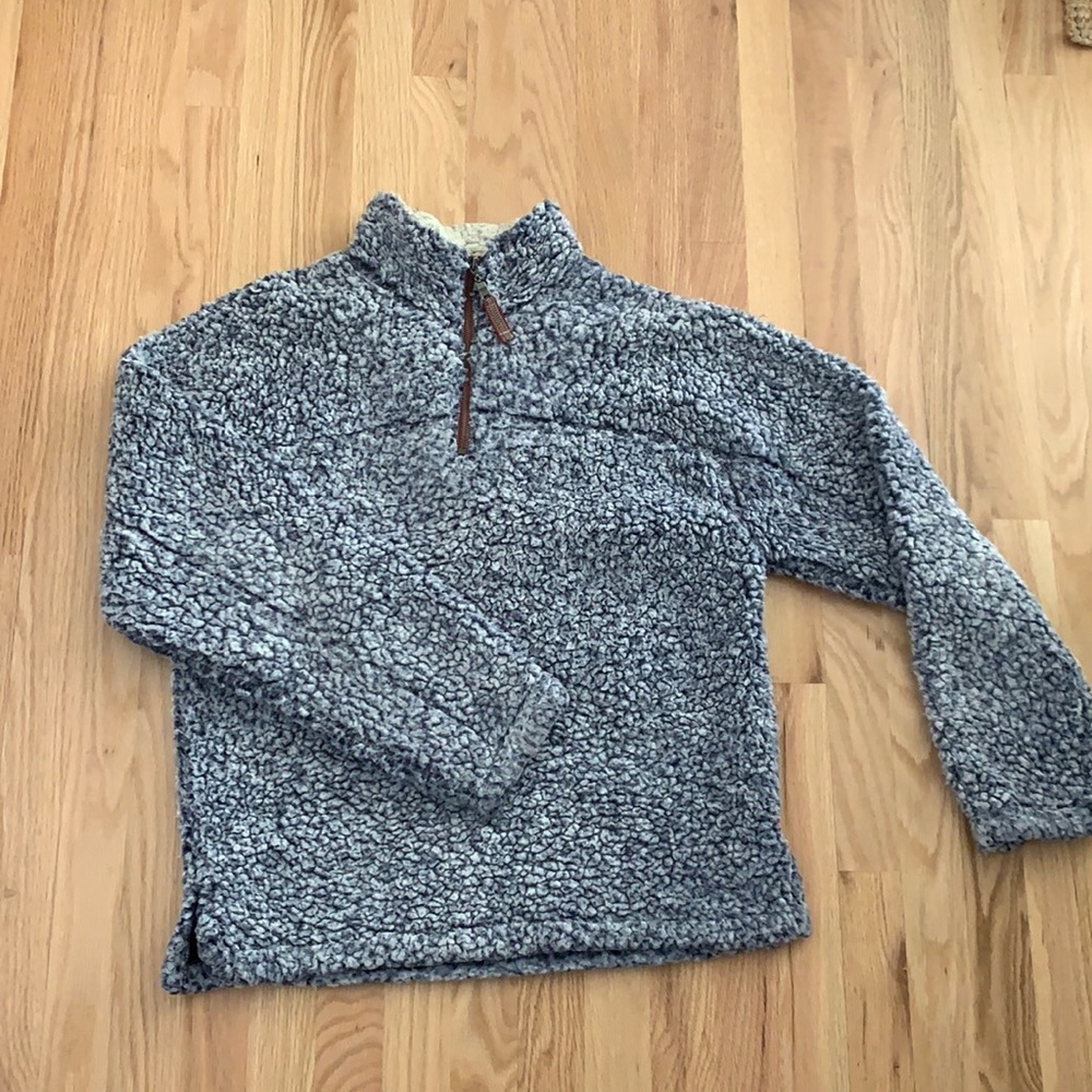 Frosty Tilled Pile 1/2 zip pullover in blue true grit